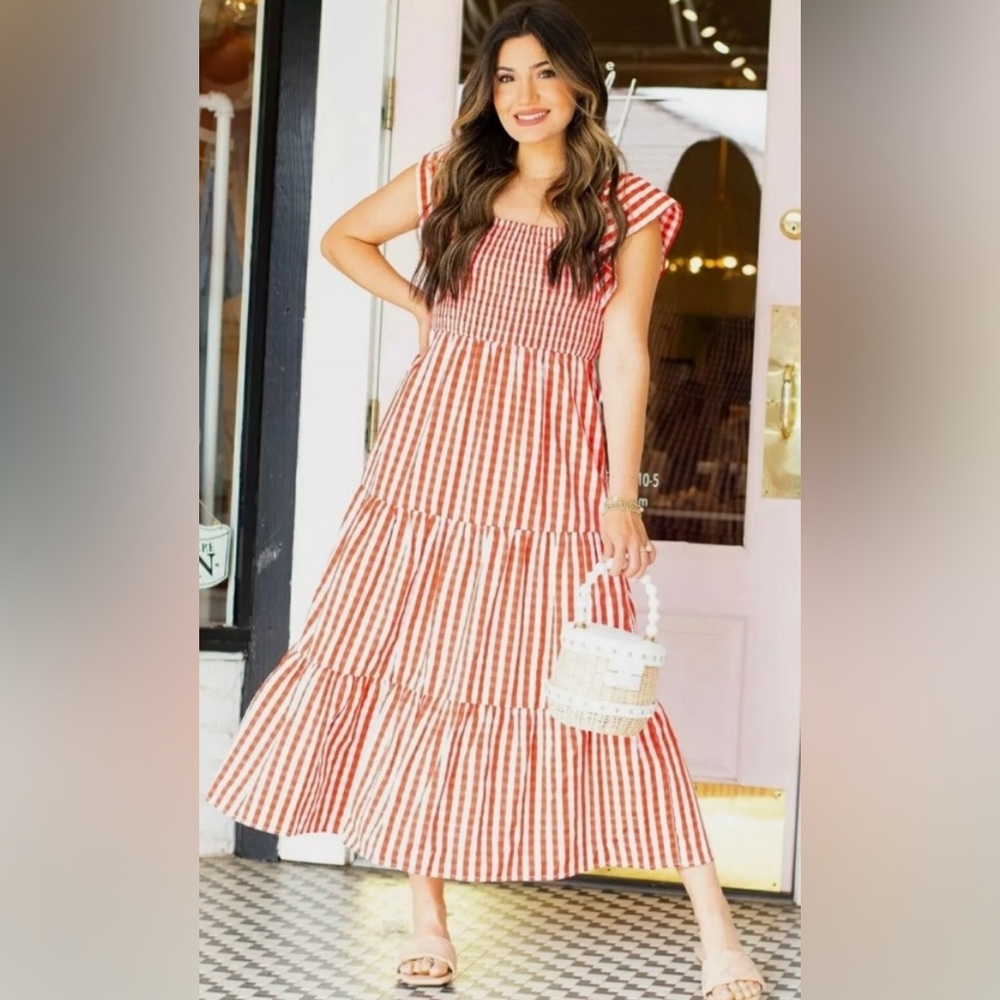 Buddy Love Red and White Gingham Dress